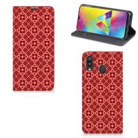 Samsung Galaxy M20 | Hoesje met Magneet | Batik Rood - thumbnail