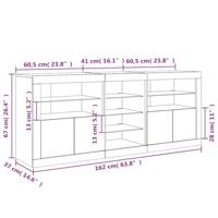 Dressoir met LED-verlichting 162x37x67 cm bruin eiken - thumbnail
