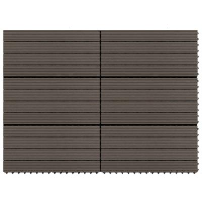 Terrastegels 6 st 60x30 cm 1,08 m HKC donkerbruin