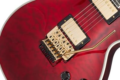 Epiphone Alex Lifeson Les Paul Custom Axcess Quilt Ruby elektrische gitaar met koffer - thumbnail