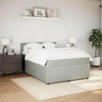 Boxspring met matras fluweel lichtgrijs 140x190 cm - thumbnail