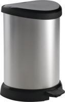 Curver decobin pedaalemmer ovaal 15 liter + binnenemmer zilver metallic - thumbnail