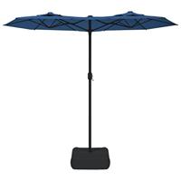 Parasol dubbel met LED's 316x240 cm azuurblauw - thumbnail