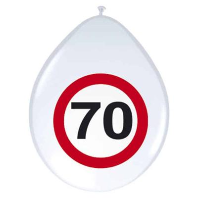 Ballonnen Verkeersbord 70 Jaar - 8 Stuks