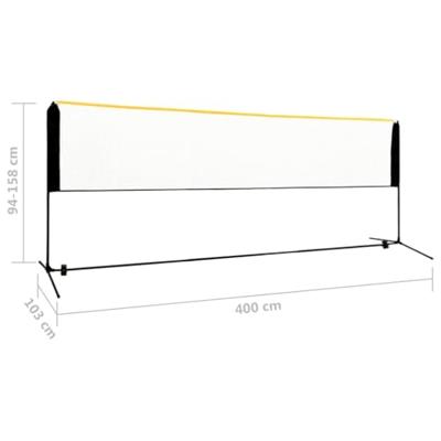 VidaXL Badmintonnet verstelbaar 400x103x94-158 cm metaal