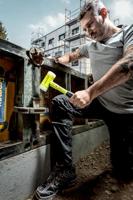 Halder Kunststofhamer | lengte 325 mm kop d. 60 mm | stalen buis | hard splintervrij nylon wit | 1 stuk - 3377.160 3377.160 - thumbnail