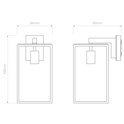 Astro Lighting Box Lantern 350 Buiten Wandlamp - Zwart