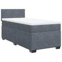 Boxspring met matras fluweel donkergrijs 90x190 cm - thumbnail