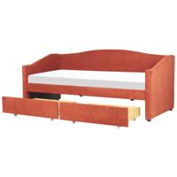 Beliani - VITTEL - Bed met opberger - Rood - Polyester - thumbnail