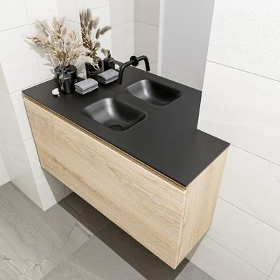 MONDIAZ OLAN 100cm toiletmeubel washed_oak. LEX wastafel urban midden geen kraangat