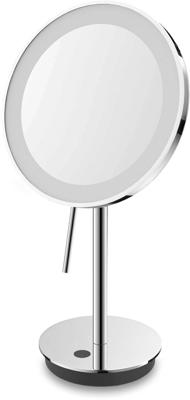 ZACK Alona staande cosmeticaspiegel met LED hoogglans RVS