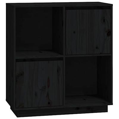 Dressoir 74x35x80 cm massief grenenhout zwart