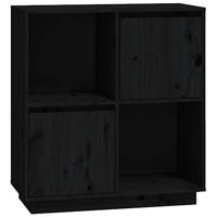 Dressoir 74x35x80 cm massief grenenhout zwart - thumbnail
