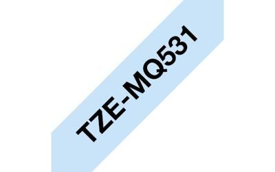 Brother TZe-MQ531 Labeltape pastel Kunststof Tapekleur: Pastelblauw Tekstkleur: Zwart 12 mm 4 m