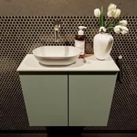 MONDIAZ FOWY toiletmeubel 60cm kleur army. Waskom positie links kleur talc | talc. Zonder kraangat - thumbnail