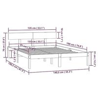 Bedframe massief grenenhout zwart 135x190 cm UK Double - thumbnail