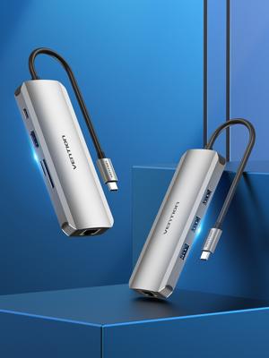 USB-HUB Vention TOKHB 100 W Zilverkleurig