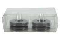 Maxi theelicht LED rond Lyonie zwart 2 stuks hoogte 5,5 x 6,7 cm - thumbnail