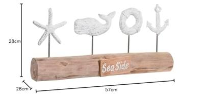 Decoratieve figuren DKD Home Decor Verouderde afwerking Bruin Wit Hars Mangohout Walvis (57 x 10 x 28 cm)