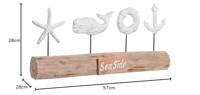 Decoratieve figuren DKD Home Decor Verouderde afwerking Bruin Wit Hars Mangohout Walvis (57 x 10 x 28 cm) - thumbnail