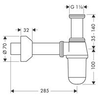 Hansgrohe Bekersifon, chroom - thumbnail