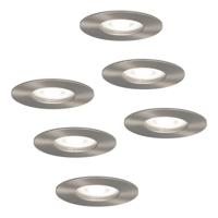 Set van 6 Bari LED inbouwspots - 4 Watt 345 Lumen - 6500K daglicht wit - GU10 - Dimbaar - Rond - IP64 Waterdicht - RVS - Voor binnen, buiten en badkamer - thumbnail