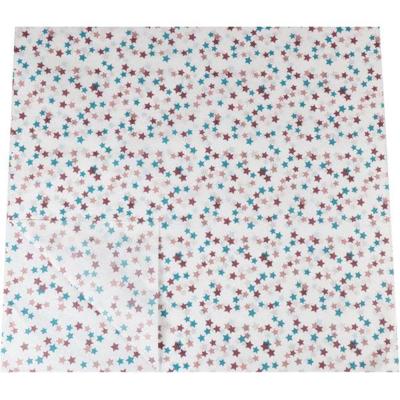 Zijdevloei papier 50x75cm 22gr 100 velgekleurde sterren