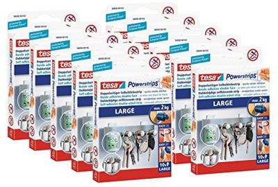 Kleefstrips tesa Powerstrips® LARGE dubbelzijdig 2kg 10 stuks Kleefstrips tesa Powerstrips® LARGE dubbelzijdig 2kg 10 stuks