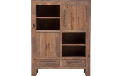 Goossens Opbergkast Roots, 2 deuren 2 laden 2 open vakken