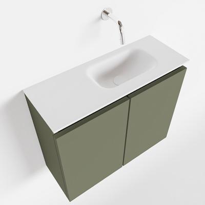 MONDIAZ TURE 60cm toiletmeubel army. EDEN wastafel talc rechts geen kraangat MONDIAZ TURE 60cm toiletmeubel army. EDEN wastafel talc rechts geen kraangat