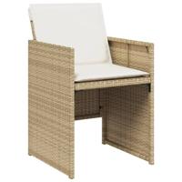 5-delige Tuinset met kussens poly rattan beige - thumbnail