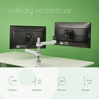 R-Go Tools Zepher 4 C2 Circulaire Dubbele Monitorarm - thumbnail