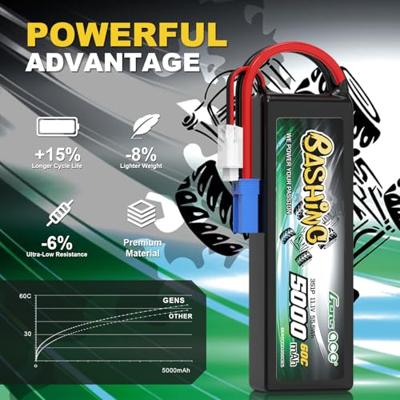 Gens ace LiPo accupack 11.1 V 5000 mAh Softcase EC5 Gens ace LiPo accupack 11.1 V 5000 mAh Softcase EC5