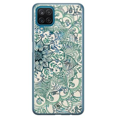 Samsung Galaxy A12 siliconen hoesje - Mandala blauw