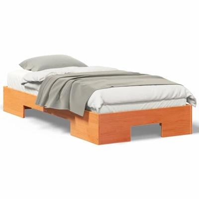 Bedframe met opslag Bruin 100 x 200 cm Massief grenenhout Bedframe met opslag Bruin 100 x 200 cm Massief grenenhout