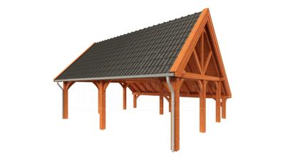 Trendhout Kapschuur de Hofstee XXL 785x720 cm- Kapschuurdak- Onbehandeld lariks Douglas hout- Trendhout