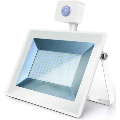 LED Bouwlamp 100W met Sensor - Schijnwerper Helder Wit 6400K IP65
