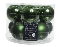 10 Kerstballen glas glans-mat diameter 6cm Dennen groen KSD - Ksd - thumbnail