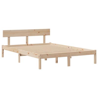 Bed met boekenkast zonder matras massief grenenhout 140x190 cm - thumbnail