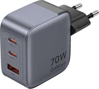Vention 70W GaN PD-oplader 1x USB-A 2x USB-C BK - thumbnail