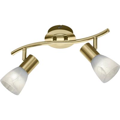 LED Plafondspot - Trion Levino - E14 Fitting - Warm Wit 3000K - 2-lichts - Rechthoek - Mat Goud - Aluminium