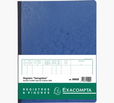 Exacompta register garagist en pomphouder, Franstalig Exacompta register garagist en pomphouder, Franstalig