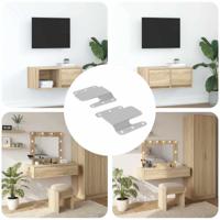 VidaXL Flush mount beugel 2 pcs zilver 75 x 66 x 1,4 mm staal - thumbnail