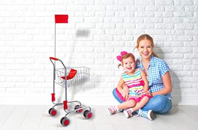 Small Foot - winkelwagen met poppenzitje en vlag
