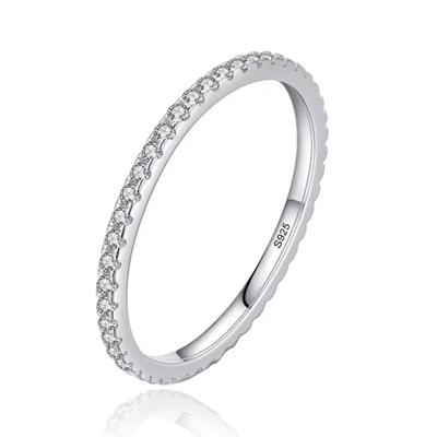 Elenza Sterling .925 Zilveren Draagbare Eternity Ring met Zirkonia-16mm