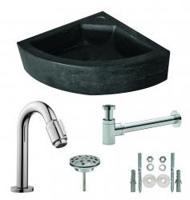 Wiesbaden One Pack Hardstenen hoekfontein 30x30x10 compl. 39.3603 - thumbnail