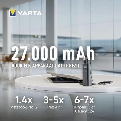Varta 57984 Powerbank 27000 mAh Quick Charge, USB PD Statusweergave Varta 57984 Powerbank 27000 mAh Quick Charge, USB PD Statusweergave
