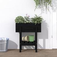VidaXL Plantenbak 62x30x69 cm massief grenenhout zwart - thumbnail