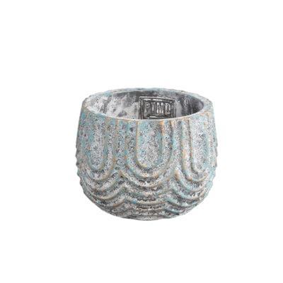 PTMD bloempot rexin rond grijs s 12 cm | 12 stuks