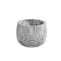 PTMD bloempot rexin rond grijs s 12 cm | 12 stuks - thumbnail